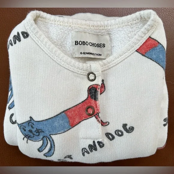 Bobo Choses Cats and Dogs Playsuit (6-12 mos) - Picture 4 of 8